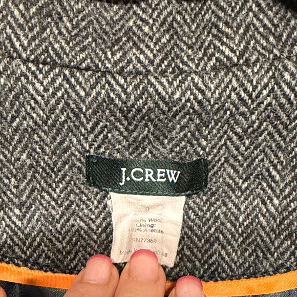 J. Crew Herringbone Wool Blazer | EUC | Sz 0 - Picture 3 of 9